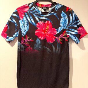 Retro Floral Print Tee - Men's Small